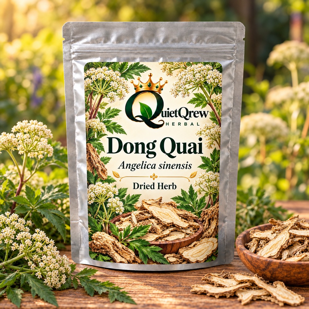 Dong Quai — Angelica sinensis — QuietQrew Herbal label