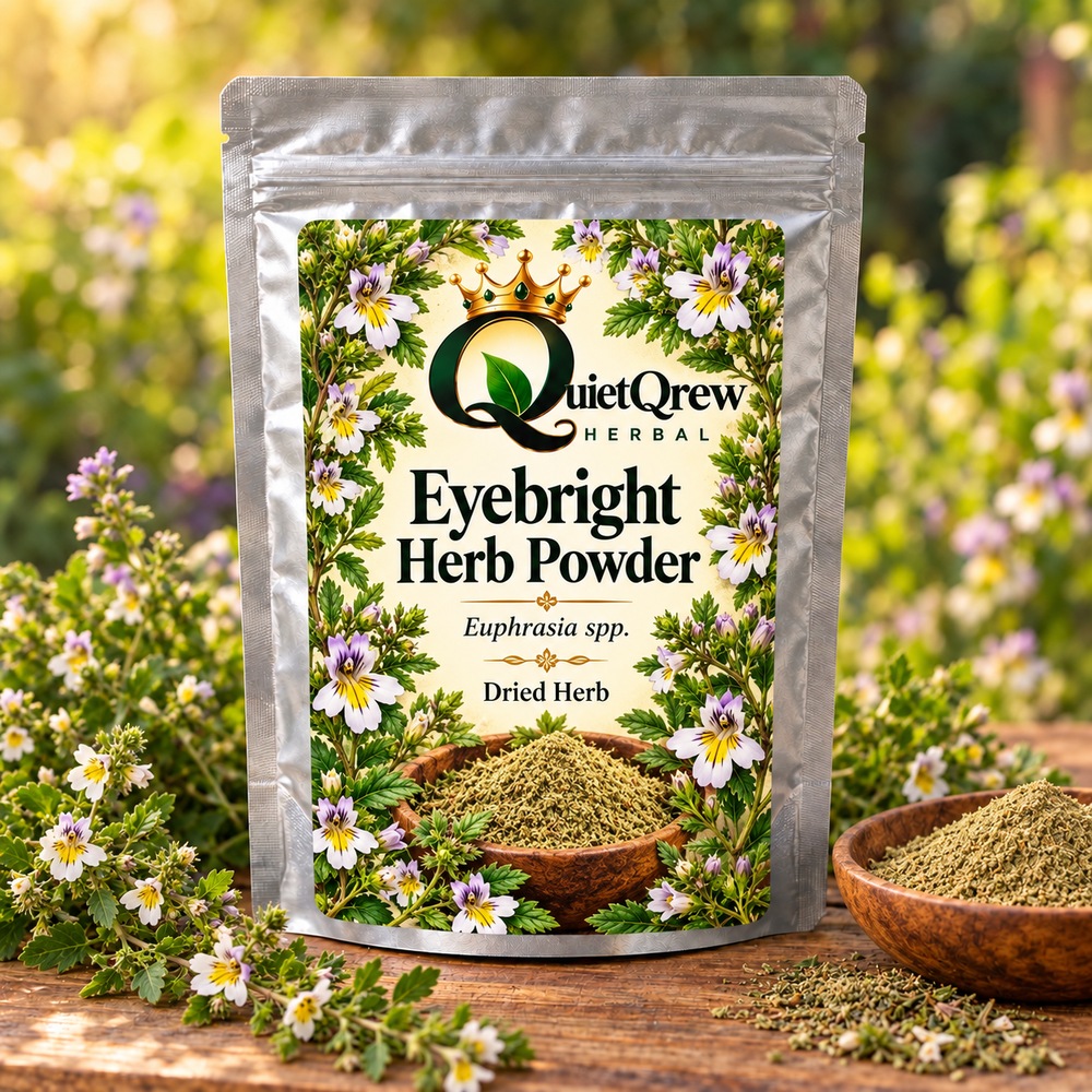 Eyebright Herb Powder — Euphrasia spp. — QuietQrew Herbal label