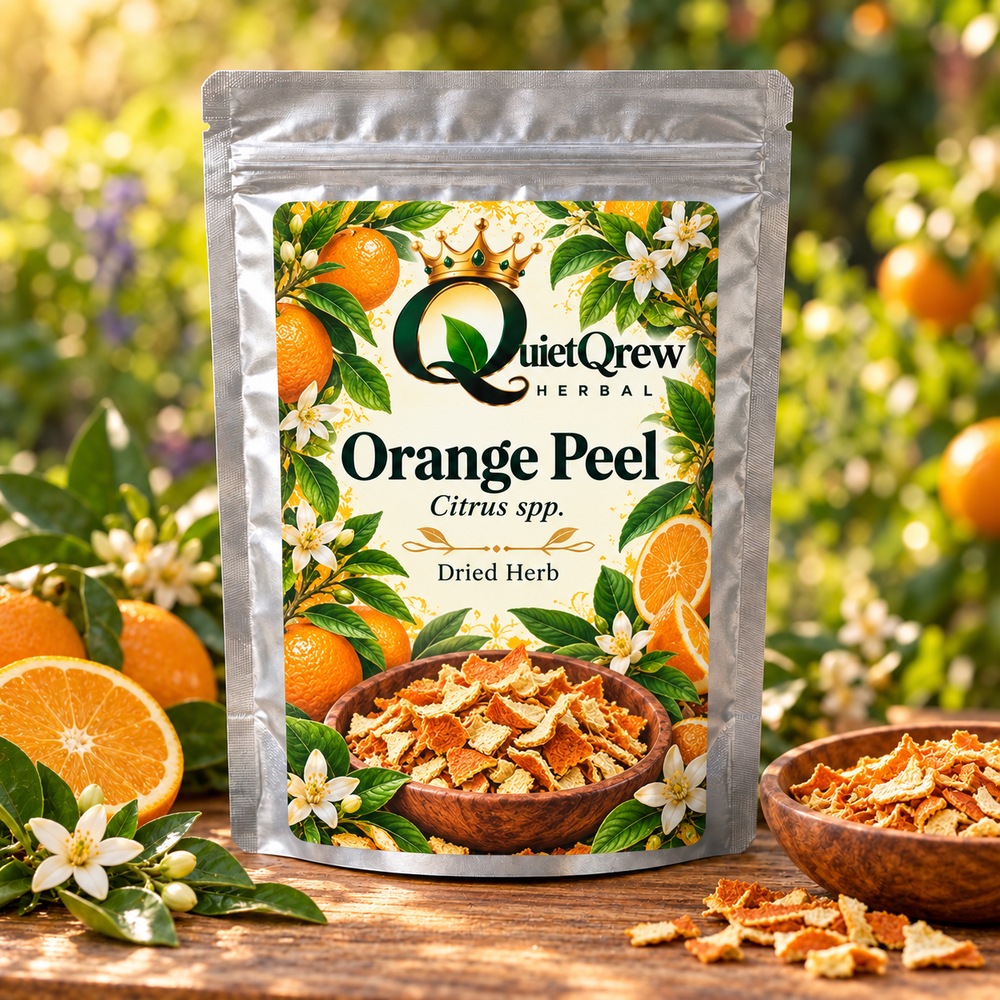 Orange Peel — Citrus spp. — QuietQrew Herbal label